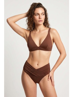 Obje Kadın Kahverengi Bikini Takım