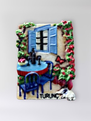Mundy Turunç Polyester Kabartmalı Magnet 5 x 6,5 cm Dekoratif Hediyelik Buzdolabı Süsü (KOD:1692)