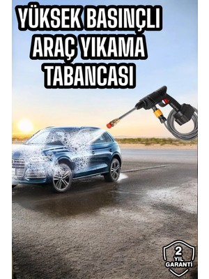 Ototechparca Bahçe ve Araba Yıkama Tabancası Su Basınçlı Hazneli Bataryalı Oto Yıkama