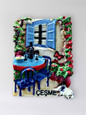 Mundy Çeşme Polyester Kabartmalı Magnet 5 x 6,5 cm Dekoratif Hediyelik Buzdolabı Süsü (KOD:1699)
