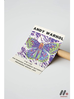 Modiwa Design Andy Warhol Kelebek Posteri, Çerçevesiz Yüksek Kalite Duvar Afişi - Modern Ev Dekorasyonu