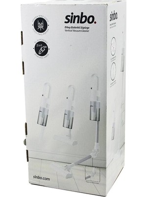 Ototechparca Sinbo Dikey Elektrikli Süpürge - Beyaz - 500W - Ergonomik Tasarım
