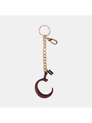 Desa Bordo C Harfi Gold Zincirli Deri Charm / Anahtarlık