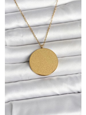 Ototechparca 316L Çelik Gold Renk Ayetel Kürsi ve Allah Yazılı Kolye