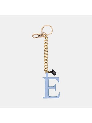 Desa Mavi E Harfi Gold Zincirli Deri Charm / Anahtarlık