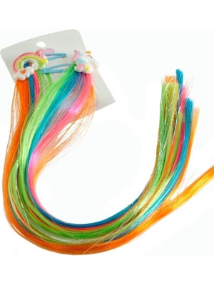 Ototechparca Unicorn Gökkuşağı Renkli Çıtçıtlı Saç Aksesuarı 2 Adet