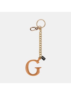 Desa Turuncu G Harfi Gold Zincirli Deri Charm / Anahtarlık