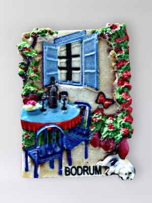 Mundy Bodrum Polyester Kabartmalı Magnet 5 x 6,5 cm Dekoratif Hediyelik Buzdolabı Süsü (KOD:1700)