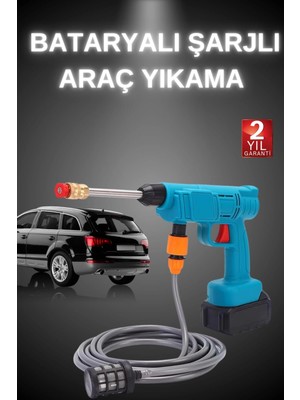 Ototechparca Şarjlı ve Yüksek Basınçlı Oto Yıkama Makinesi ve Sulama Tabancası Bahçe Yıkama Makinesi
