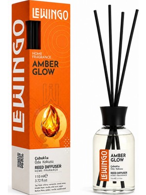 Ototechparca Amber Glow Bambu Çubuklu Oda Kokusu - 110 ml - Cam Şişe 