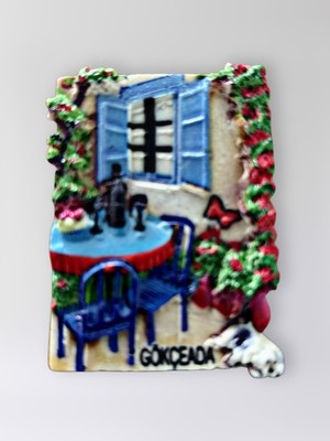 Mundy Gökçeada Polyester Kabartmalı Magnet 5 x 6,5 cm Dekoratif Hediyelik Buzdolabı Süsü (KOD:1694)