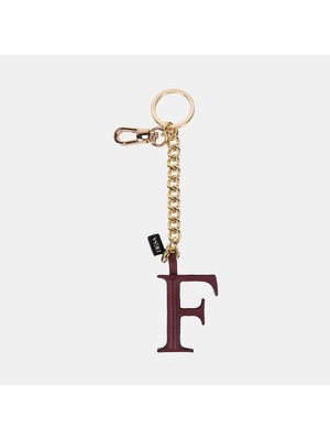 Desa Bordo F Harfi Gold Zincirli Deri Charm / Anahtarlık
