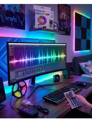Ototechparca 5050 Rgb LED Şerit 5 Metre Uzaktan Kumandalı Ortam Aydınlatma LED