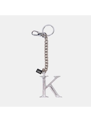 Desa Gümüş K Harfi Gold Zincirli Deri Charm / Anahtarlık