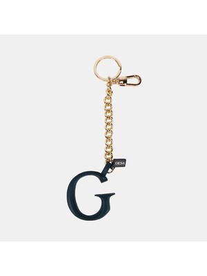 Desa Koyu Yeşil G Harfi Gold Zincirli Deri Charm / Anahtarlık