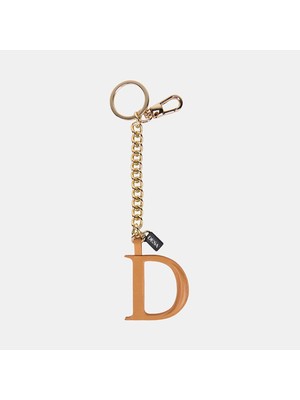 Desa Turuncu D Harfi Gold Zincirli Deri Charm / Anahtarlık