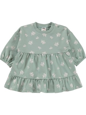 Civil Baby Çiçek Empirme Basic 6-18 Ay Elbise - Haki