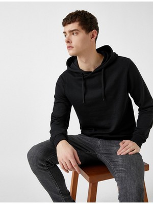 Koton Kapüşonlu Pamuklu Uzun Kollu Basic Sweatshirt