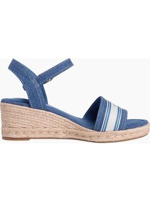 Tommy Hilfiger Kadın Mid Wedge Espadrille Webbing Sandalet FW0FW092301CD