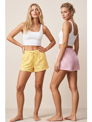 Siyah İnci 2\'li Mevsimlik Ince Örme Şortlu Pijama Altı 8064
