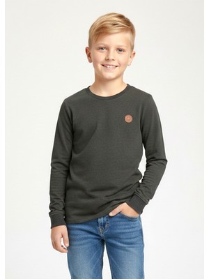 OZMOZ Sürdürülebilir Koyu Yeşil Baharlık Erkek Çocuk Ince Sweatshirt