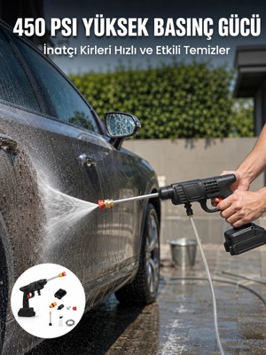 Ototechparca Kablosuz Taşınabilir Basınçlı Yıkama Tabancası Köpük Şişeli
