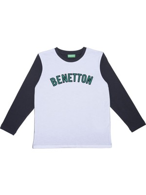 Benetton Erkek Çocuk T-Shirt - Ekru BNT-B21639
