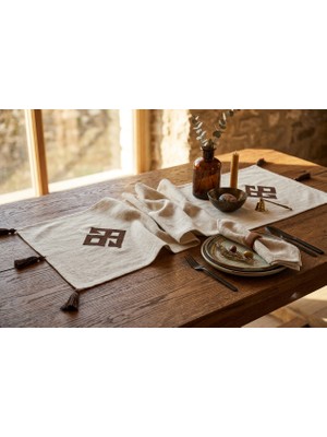 Kilim Motifli Krem Runner Bi Kadın