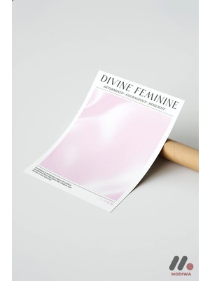 Modiwa Design Divine Feminine Pembe Poster, Çerçevesiz Yüksek Kalite Duvar Afişi - Kişiye Özel Hediye