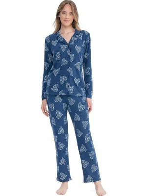 Anıl U.s Polo 17109 Önden Düğmeli  Pijama Takım
