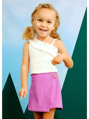 Kids House Mayoral Çocuk Kalp Tokalı Şort Etek 3906