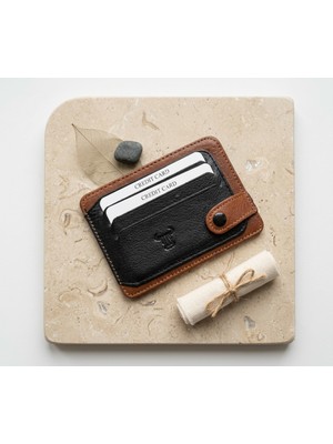 Passtell %100 Hakiki Deri Trend Model Minimalist Unisex Kredi Kartlık ve Cüzdan Ebatlar 11,5 cm /8,5 cm