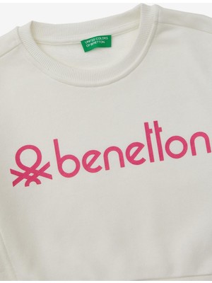 United Colors Of Benetton Kız Çocuk Beyaz Sweatshirt