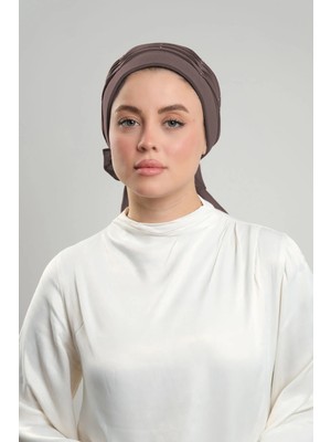 Hürrem Bone Vizon Pratik Hazır Geçmeli Tesettür Bone Sandy Kumaş Incili Pileli Nervürlü Güllü 1805_10