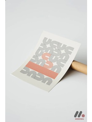 Modiwa Design Bauhaus Tipografi Geometrik Poster, Çerçevesiz Yüksek Kalite Duvar Afişi - Modern Ev Dekorasyonu