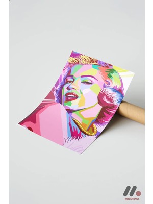 Modiwa Design Pop Art Kadın Portresi, Çerçevesiz Yüksek Kalite Duvar Afişi - Modern Ev Dekorasyonu