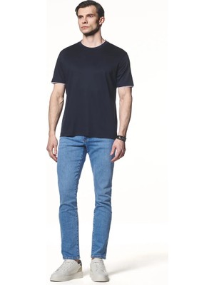 Liwali Kontrast Detaylı Pamuk Modal T-Shirt