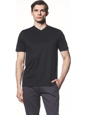 Liwali Modal Karışımlı V Yaka T-Shirt