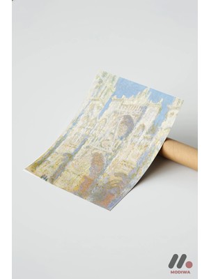 Modiwa Design Claude Monet Rouen Katedrali, Çerçevesiz Yüksek Kalite Duvar Afişi - Sanatsever Hediyesi