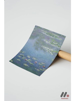 Modiwa Design Claude Monet Nilüferler, Çerçevesiz Yüksek Kalite Duvar Afişi - Sanatsever Hediyesi