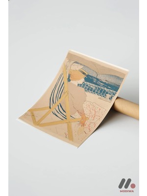 Modiwa Design Toulouse-Lautrec Şezlong, Çerçevesiz Yüksek Kalite Duvar Afişi - Sanatsever Hediyesi