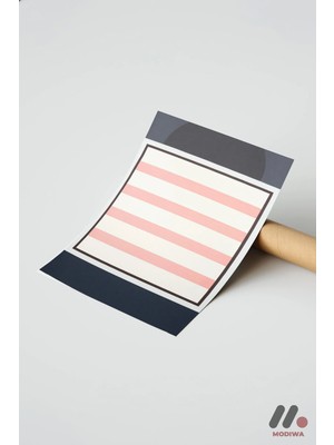 Modiwa Design Pembe Çizgi Minimal, Çerçevesiz Yüksek Kalite Duvar Afişi - Sanatsever Hediyesi
