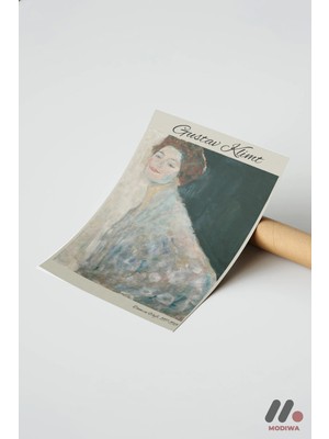 Modiwa Design Gustav Klimt Portre, Çerçevesiz Yüksek Kalite Duvar Afişi - Sanatsever Hediyesi