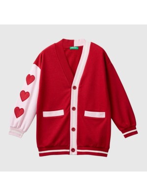 Benetton Kız Çocuk Hırka Kırmızı 32N4C600G