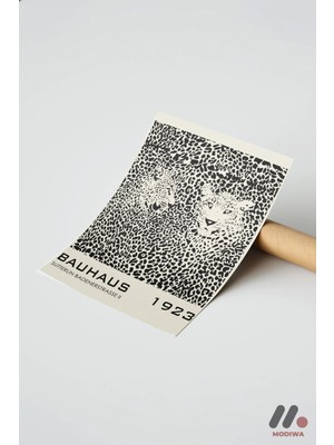 Modiwa Design Bauhaus 1923 Leopar Desen Afişi, Çerçevesiz Yüksek Kalite Duvar Afişi - Modern Ev Dekorasyonu