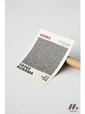 Modiwa Design Yayoi Kusama Çizgi Deseni, Çerçevesiz Yüksek Kalite Duvar Afişi - Sanatsever Hediyesi