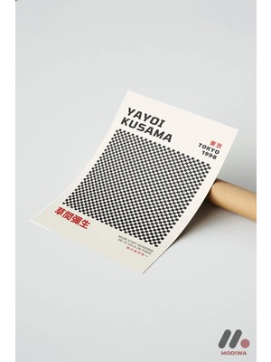 Modiwa Design Yayoi Kusama Dama Deseni, Çerçevesiz Yüksek Kalite Duvar Afişi - Sanatsever Hediyesi