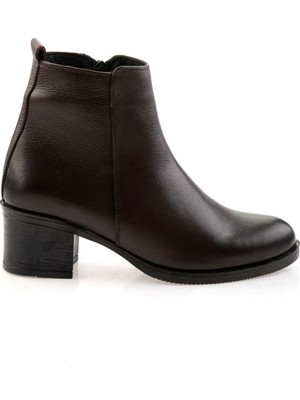 Bambi Kahve Hakiki Deri Kadın Bot & Bootie K02286001103