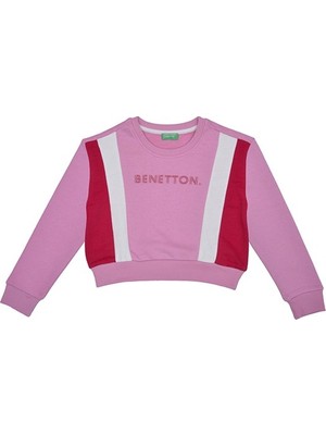 Benetton Pembe Kız Çocuk Basic Sweatshirt BNT-G21534
