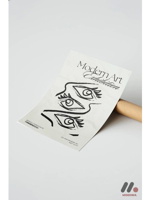 Modiwa Design Modern Art Exhibition Yüz Poster, Çerçevesiz Yüksek Kalite Duvar Afişi - Modern Ev Dekorasyonu